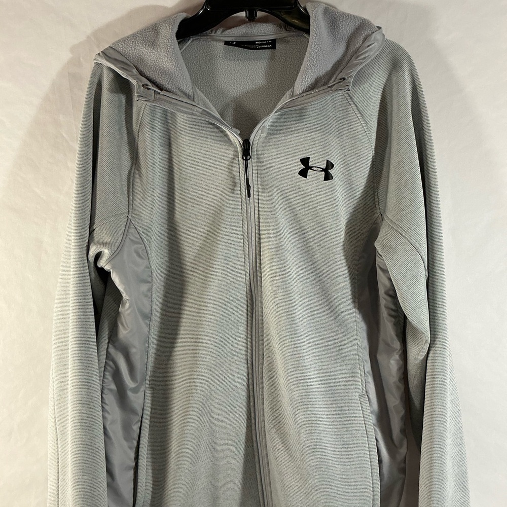 Under Armour Light Gray Zip-Up Hooded Jacket